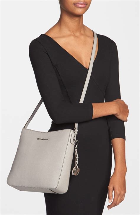 michael kors grey pearl half moon crossbody|Women's Grey Crossbody Bags .